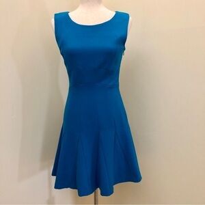 Diane Von Furstenberg. Sleeveless Fit and Flare Dress. Atlantis Blue. Size 4